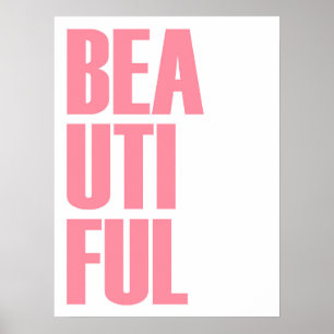 Poster Belle Typographie Minimaliste Rose