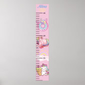 Poster Belle Unicorne rose Floral Girls Graphique de croi (Devant)