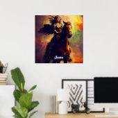 Poster Belle Valkyrie à cheval (Bureau à domicile)