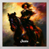 Poster Belle Valkyrie à cheval (Devant)