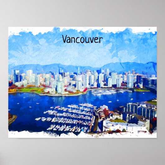 Poster Belle Vancouver Canada City View (Devant)