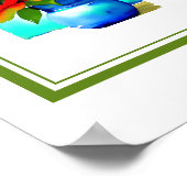 Poster Belle Vase Fleur Bleue Fleur Gauche Poste (Coin)