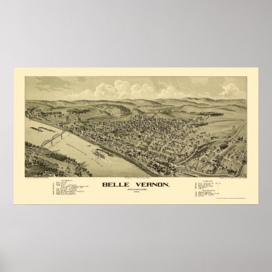 Poster Belle Vernon, PA Carte panoramique - 1902 (Devant)