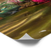 Poster Belle vieille fourgonnette Combi turquoise avec fl (Coin)