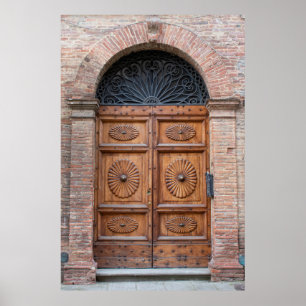 Poster Belle vieille porte en Toscane, Italie