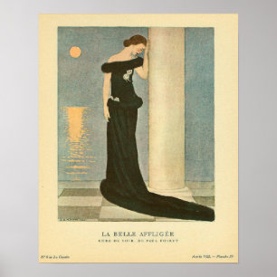 Poster Belle vintage Affligee de La de ~ d'illustration