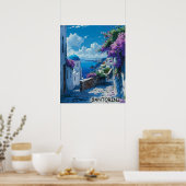 Poster Belle vue mer de Santorin Grèce (Cuisine)