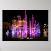Poster Belle vue nocturne Kiev Ukraine (Devant)