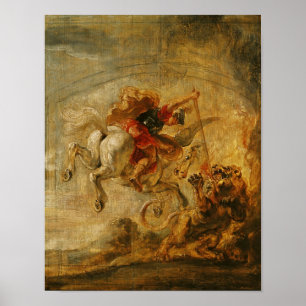 Poster Bellerophon Riding Pegasus Combattre la Chimera