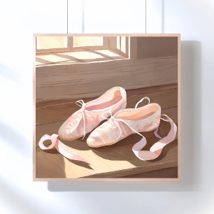 Poster Belles Chaussons De Ballet   Joli rose