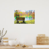 Poster Belles feuilles d'automne et reflet du lac (Cuisine)