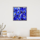 Poster Belles Fleurs Bleues (Cuisine)