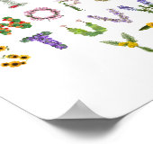 Poster Belles fleurs botaniques Alphabet Baby Nursery (Coin)
