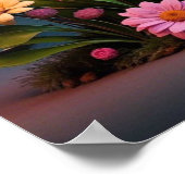 Poster Belles fleurs de jour de mère de glam (Coin)