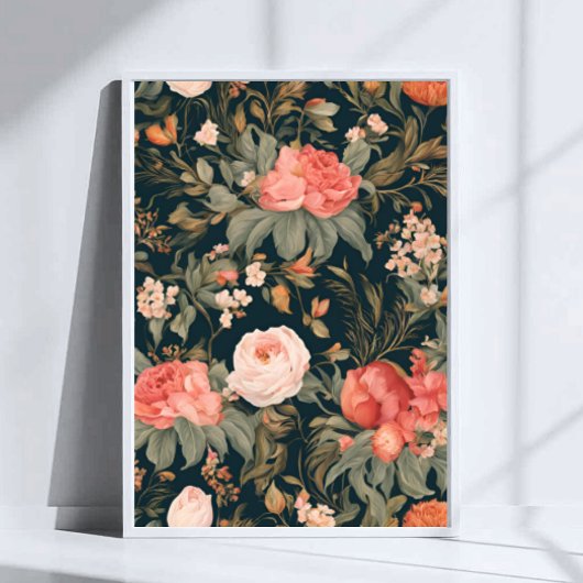 Poster Belles fleurs de rose florales