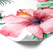 Poster Belles fleurs et feuilles de palmiers, élégance fl (Coin)