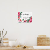 Poster Belles fleurs et feuilles de palmiers, élégance fl (Cuisine)