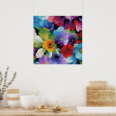 Poster Belles Fleurs Peintes (Cuisine)