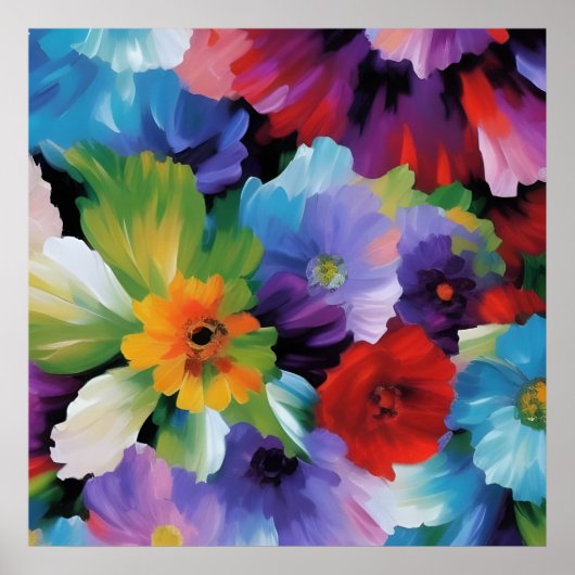 Poster Belles Fleurs Peintes (Devant)