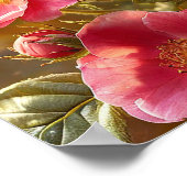 Poster Belles fleurs rose vif (Coin)