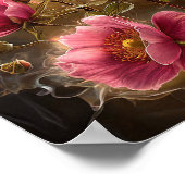 Poster Belles fleurs rose vif (Coin)