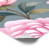 Poster Belles fleurs roses en fleurs (Coin)