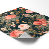 Poster Belles fleurs Roses florales (Coin)