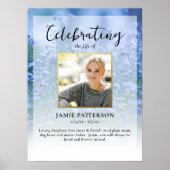 Poster Belles Fleurs Vie Célébration Photo Funérailles (Devant)