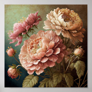 Poster Belles fleurs vintage