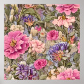 Poster Belles fleurs Vintages (Devant)