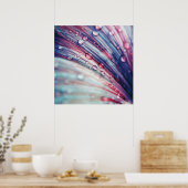 Poster Belles gouttes de fleurs rose Abstrait (Cuisine)