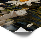 Poster Belles marguerites sur arrière - plan bleu (Coin)