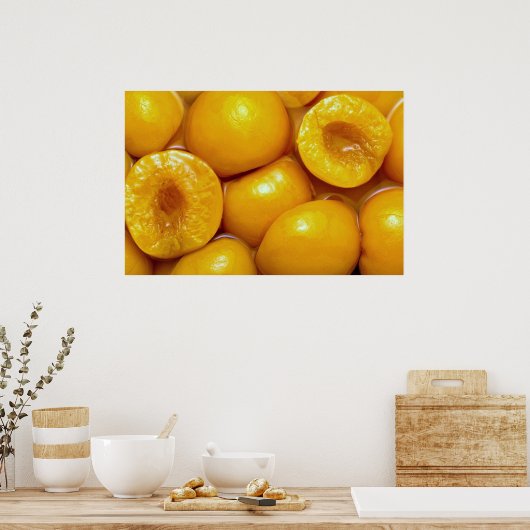 Poster Belles moitiés de pêche (Cuisine)