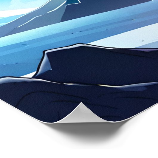 Poster Belles Montagnes Lune (Coin)