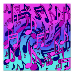 Poster Belles notes de musique Musique animée Artsy