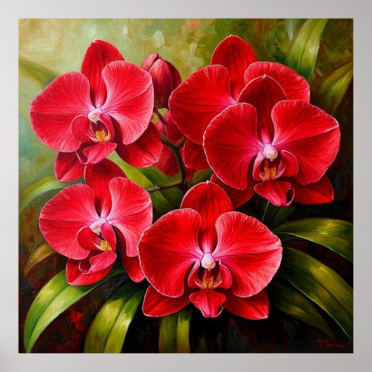 Poster Belles orchidées dans une composition artistique (Devant)