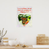 POSTER BELLES PHILIPPIENNES BOUTTERFLY 4:13 BIBLE VERSE (Cuisine)