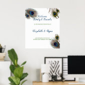 Poster Belles plumes de paon, accueil Mariage (Bureau à domicile)