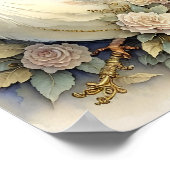 Poster Belles plumes d'impression d'oiseaux Roses doux ne (Coin)