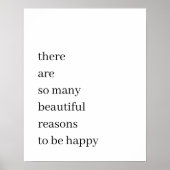 Poster Belles raisons d'être heureux | Devis minimal (Devant)