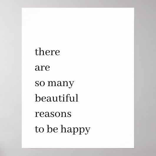 Poster Belles raisons d'être heureux | Devis minimal (Devant)