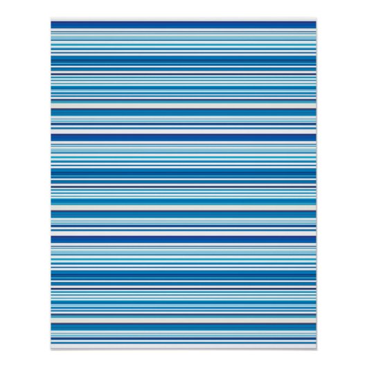 Poster Belles rayures blanches bleues (Devant)