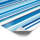 Poster Belles rayures blanches bleues (Coin)