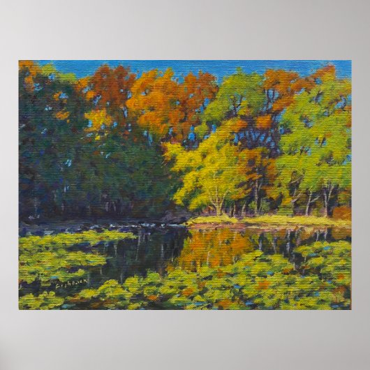Poster Belles réflexions de couleurs d'automne (Devant)