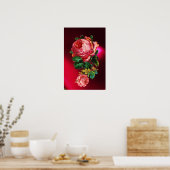 POSTER BELLES ROSES ROUGES (Cuisine)