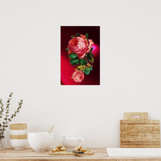POSTER BELLES ROSES ROUGES (Cuisine)