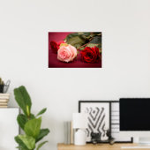 Poster Belles roses rouges et roses (Bureau à domicile)