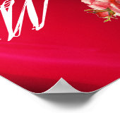 POSTER BELLES ROSES ROUGES MONOGRAMME (Coin)