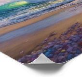 Poster Belles vagues de plage et art de rivage (Coin)