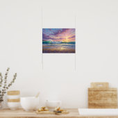 Poster Belles vagues de plage et art de rivage (Cuisine)